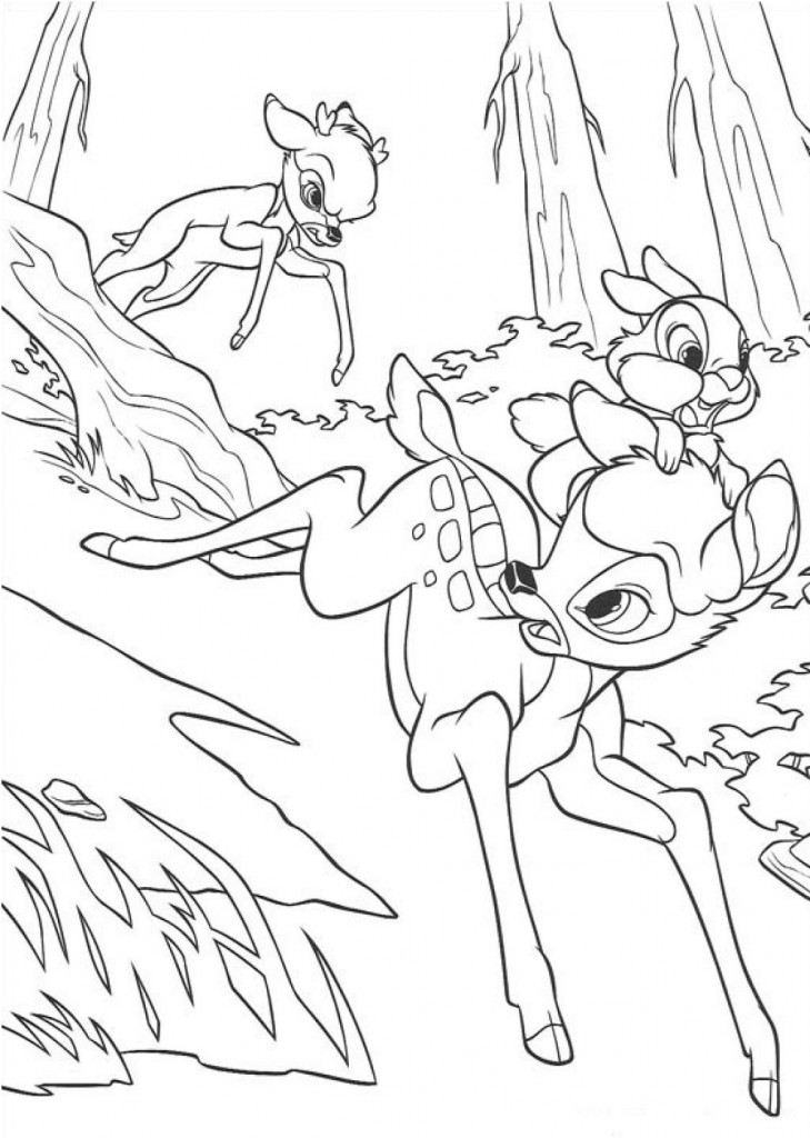 Plansa de colorat cu Bambi 25 18